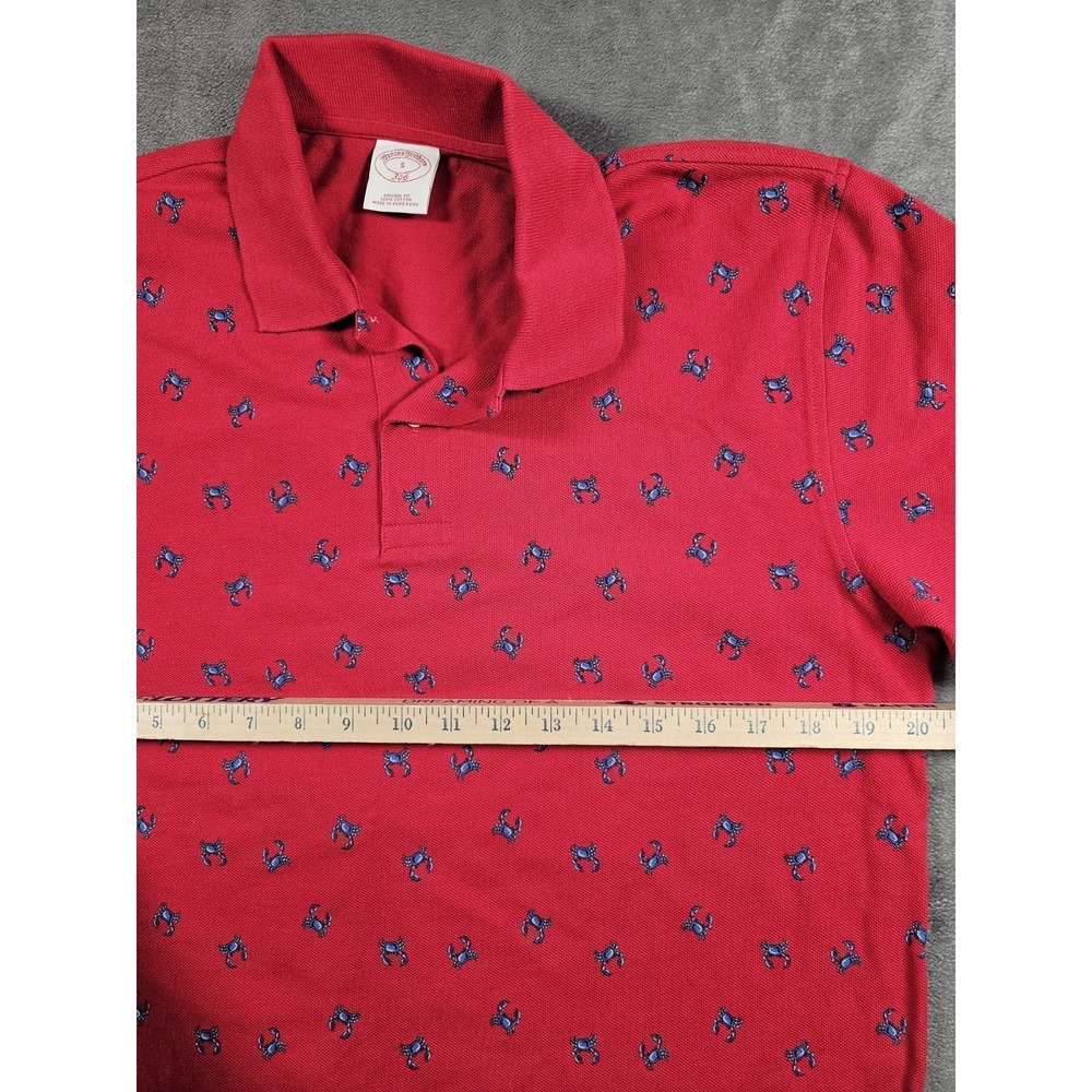 Brooks Brothers 346 Mens Small Red Crab Print Polo Shirt 100% Cotton - Picture 6 of 8